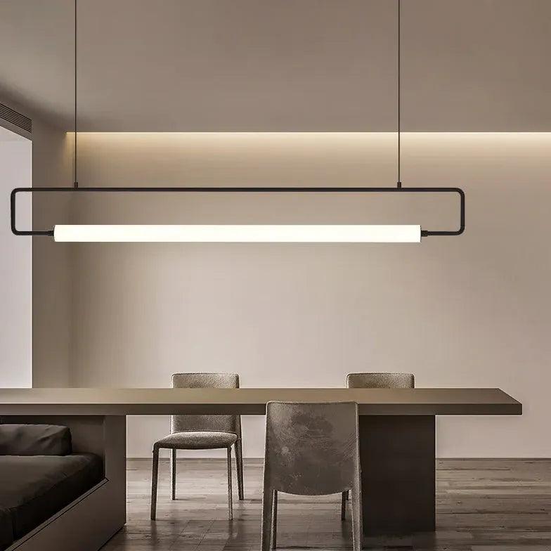 Black Rectangular Metal LED Pendant Light - Clowas