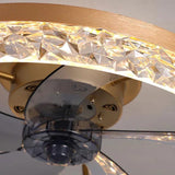 Black Round Ceiling Fan Pendant Light - Clowas