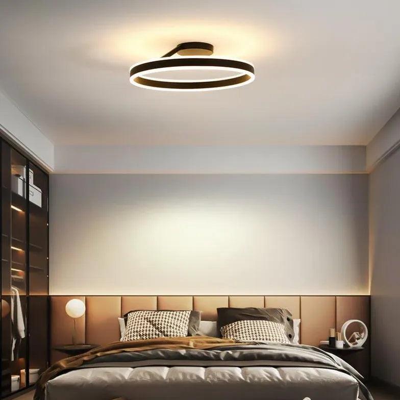 Black Round Minimalist LED Ceiling Light - Clowas