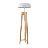 Trio Tripod Natural Wood Floor Lamp for Living Room