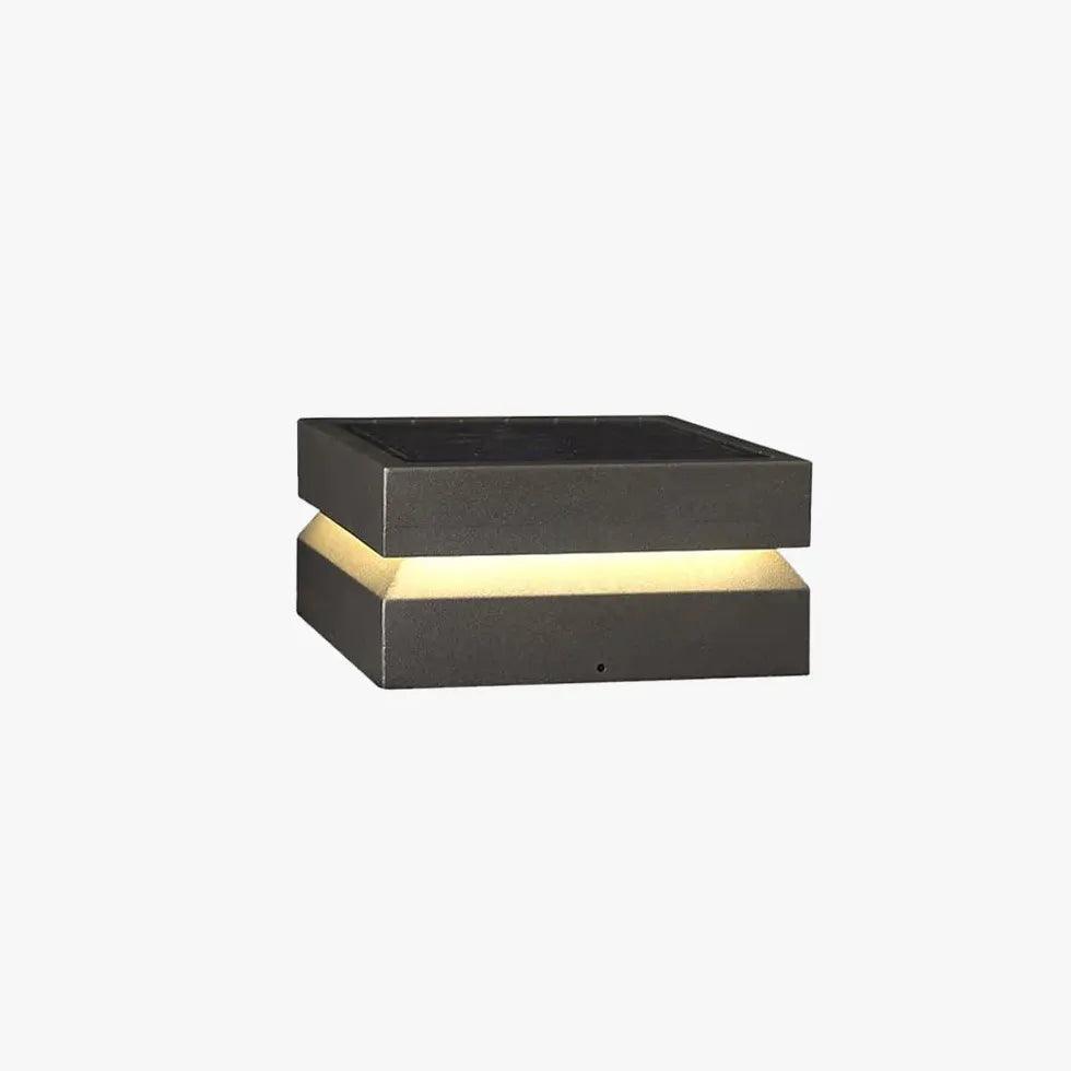Black Solar Outdoor Column Headlight for Entrance - Clowas
