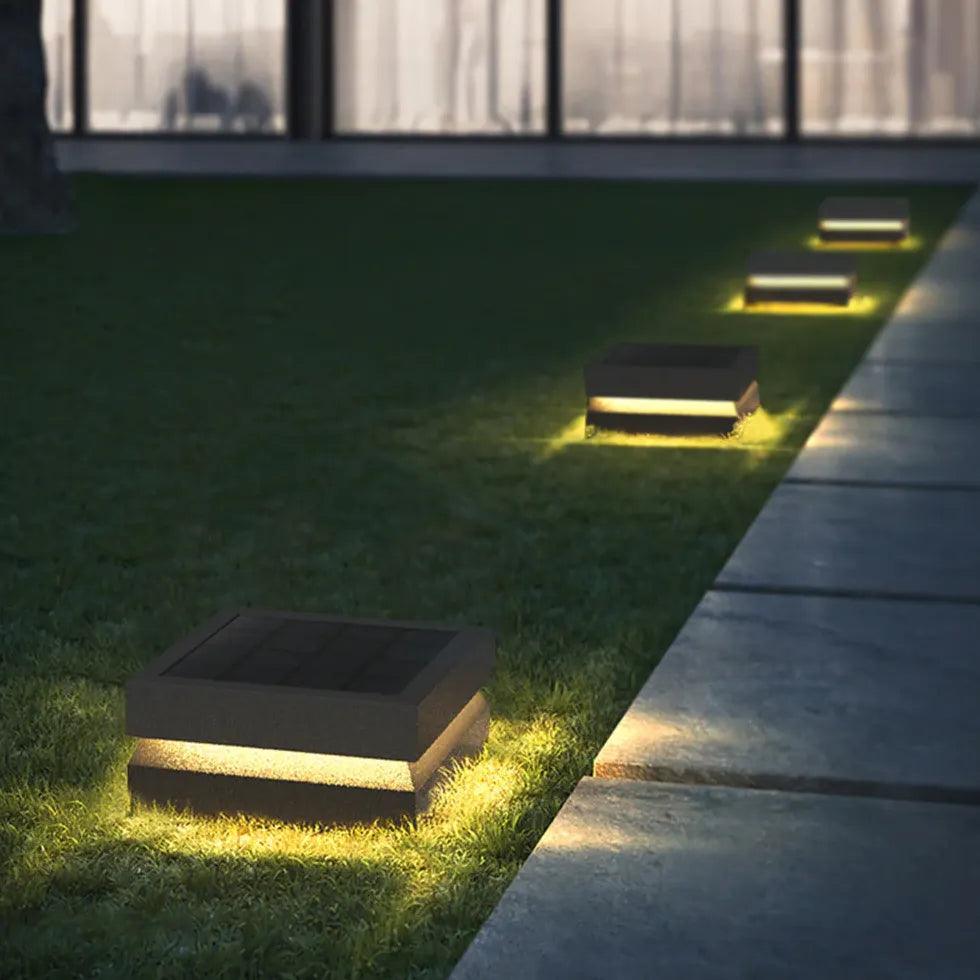 Black Solar Outdoor Column Headlight for Entrance - Clowas