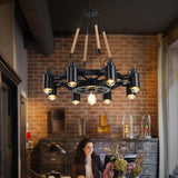 Black Rope Metal Pendant Light for Dining Room
