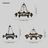 Black Rope Metal Pendant Light for Dining Room