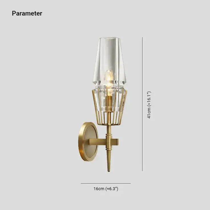 Lantern Glass Vintage Gold Wall Lights - Clowas