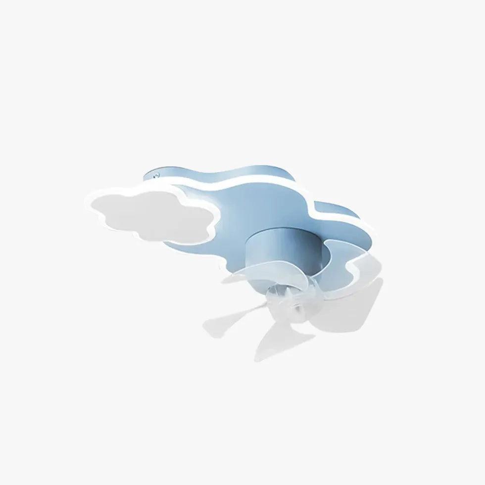 Blue Clouds Bedroom Ceiling Fan With Light - Clowas