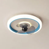 Blue Round LED Bedroom Fan Light - Clowas