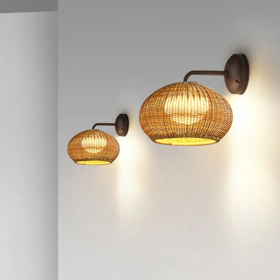 Boho Wall Lights Rattan Outdoor - Clowas