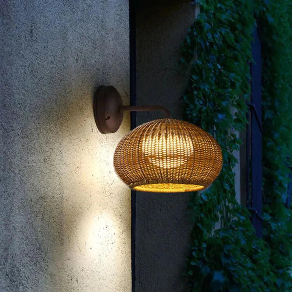 Boho Wall Lights Rattan Outdoor - Clowas