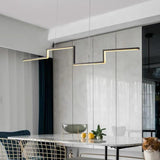 Geometric Line Design Black LED Pendant Light - Clowas