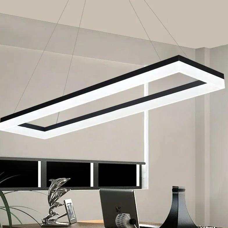 Rectangular Black LED Office Pendant Light - Clowas