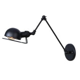 Industrial Iron Long Arm Black Reading Light