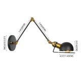 Industrial Iron Long Arm Black Reading Light