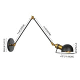 Industrial Iron Long Arm Black Reading Light