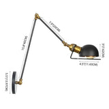 Industrial Iron Long Arm Black Reading Light
