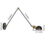 Industrial Iron Long Arm Black Reading Light