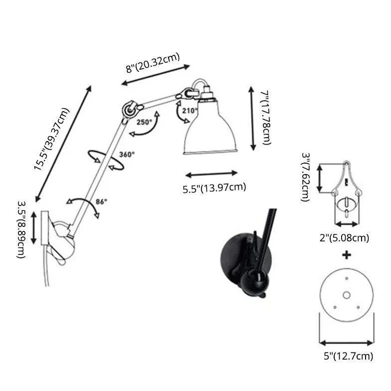 Industrial Adjustable Plug in Wall Lights - Clowas