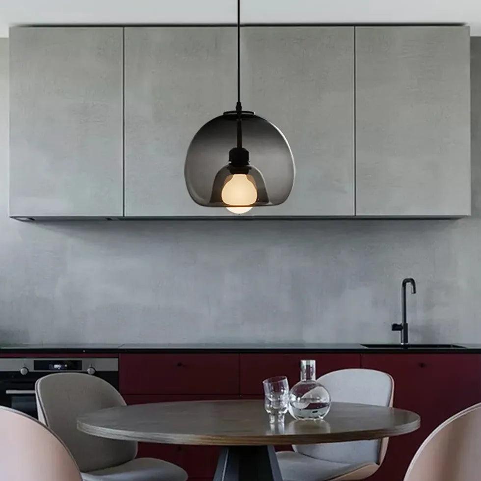 Brown Adjustable Glass Modern Pendant Light - Clowas