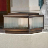 Brown Glass Solar Outdoor Pillar Lights - Clowas