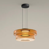 Italian Glass Amber Pendant Light for Dining Room
