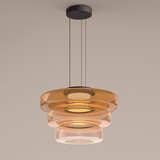 Italian Glass Amber Pendant Light for Dining Room