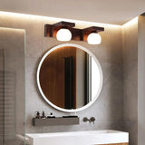 Contemporary Chinese Walnut Bathroom Wall Light