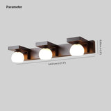 Contemporary Chinese Walnut Bathroom Wall Light