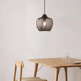 Nordic Geometric Ribbed Glass Pendant Light for Dining Room
