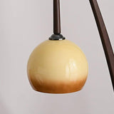 Brown Tripod Floor Lamp with Round Lampshade - Clowas