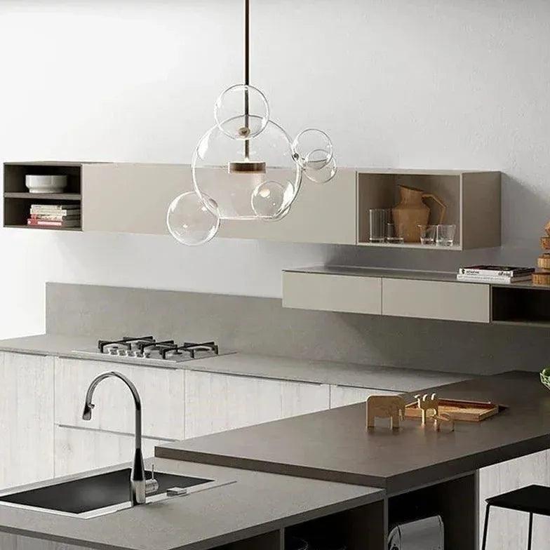 Bubble Clear Glass Gold Pendant Light - Clowas