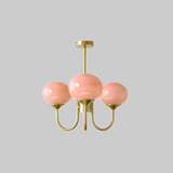 Vintage Glass Pink Chandelier Light for Dining Room