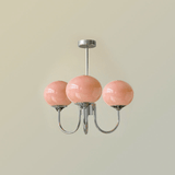 Vintage Glass Pink Chandelier Light for Dining Room