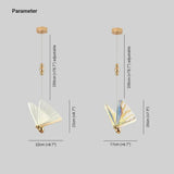Butterfly Shaped Acrylic LED Bedroom Pendant Light - Clowas