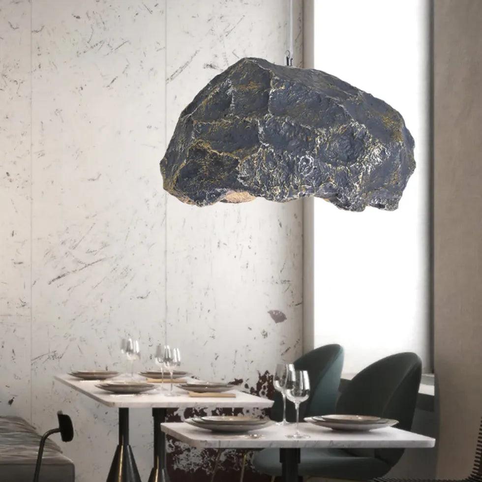 Irregular Imitation Rock Lampshade Modern Pendant Light - Clowas