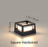Modern Outdoor Solar Pillar Light Black Metal for Garden, IP65