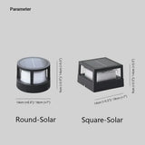 Modern Outdoor Solar Pillar Light Black Metal for Garden, IP65