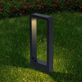 Modern Outdoor Rectangular Bollard Light Black Waterproof for Pathway