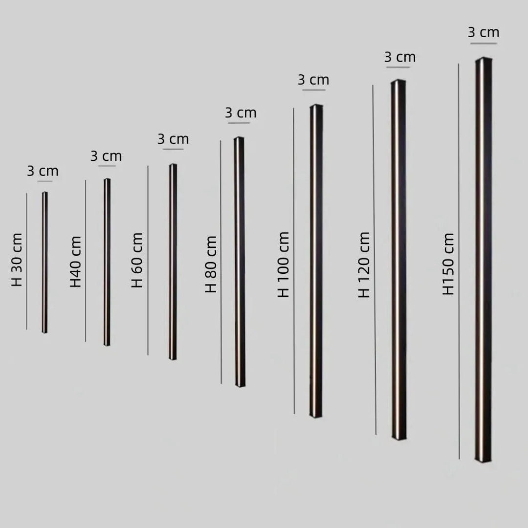 Linear LED wall light available in 30 cm to 150 cm lengths