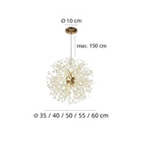 Sputnik Pendant Light Crystal LED Dimmable for Dining Room