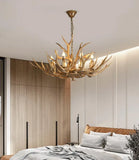 Antler Chandelier Rustic Wood With Anti Glare Lighting For Living Rooms