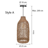 Nordic Rattan Pendant Light Dimmable LED for Living Room