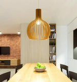 Nordic Timber Pendant Lighting Dimmable For Dining Rooms