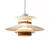 Wooden Wabi-Sabi UFO Style Pendant Light