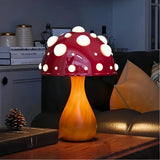 Modern Mushroom Table Lamp Glass for Bedside, Anti-Glare