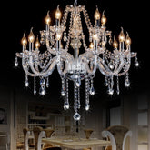 Luxury Crystal Drops Chandelier for Dining Room, Anti-Glare