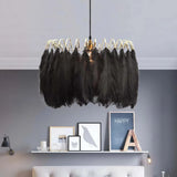 Luxury Feather Pendant Light Dimmable for Living Room