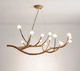 Rustic Branch Chandelier Glass Metal Living Room, Anti-Glare