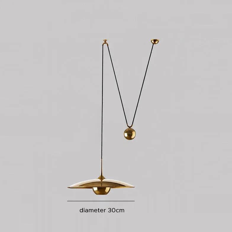 Gold Metal Disc-Shaped Vintage Pendant Light - Clowas
