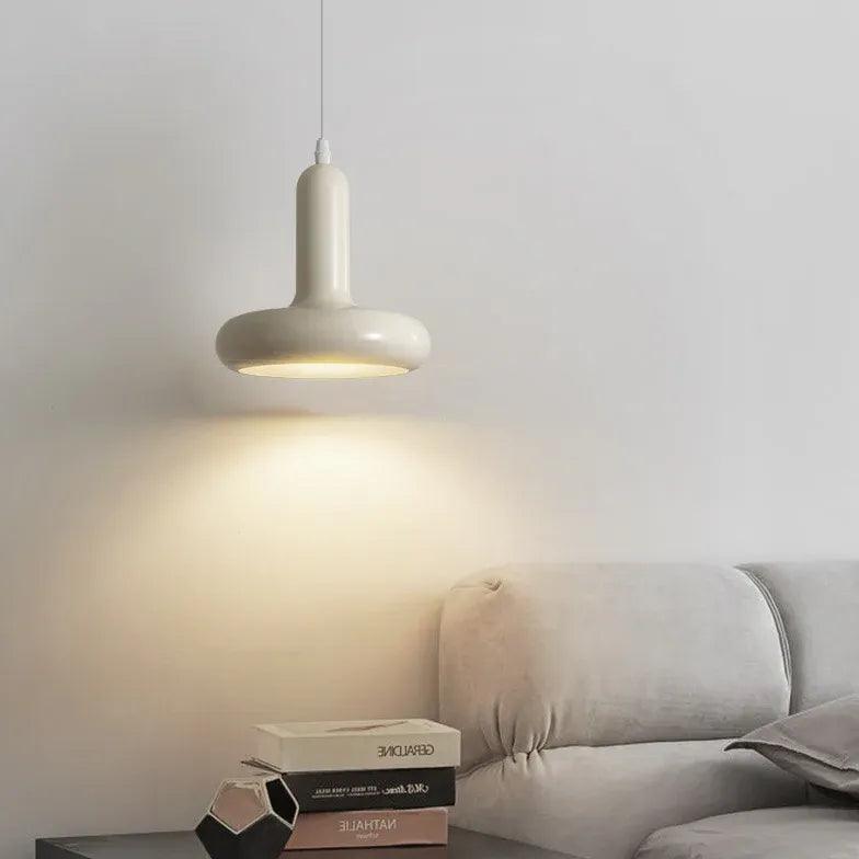Sleek Rounded Design White Dining Pendant Light - Clowas