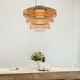Minimalist Tiered Glass Pendant Light for Dining Room
